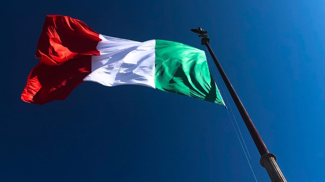 bandiera italiana che sventola